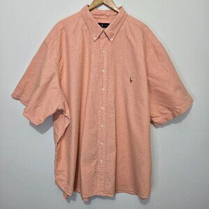 Ralph Lauren Mens Classic Fit Oxford Shirt Sz 4XB Pony Peach Button Up Preppy
